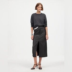 NWT madewell leather midi skirt